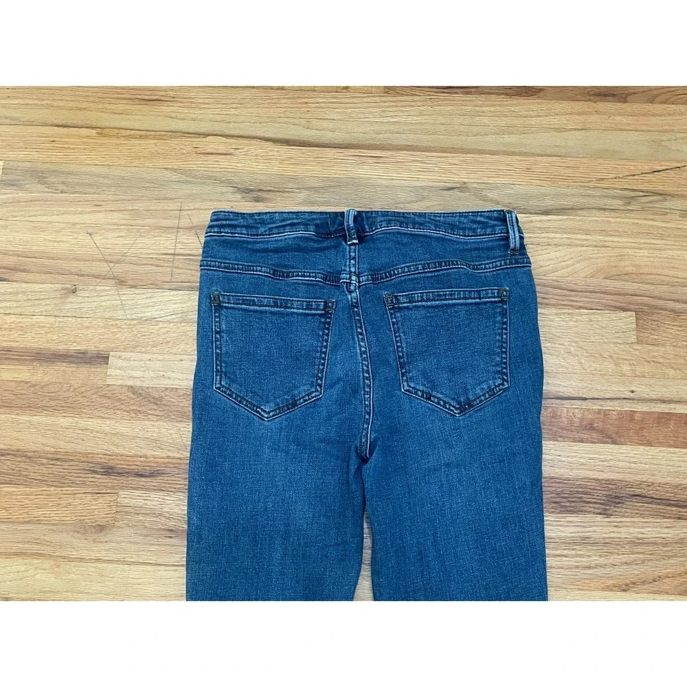 Free People Women's 27 Blue‎ Jeans Denim Cotton Skinny Leg Medium Wash Stretch